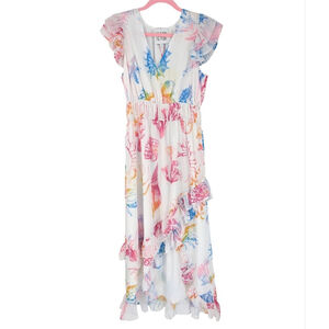 Alden Adair Willow Maxi Dress Ocean Beach Print Small